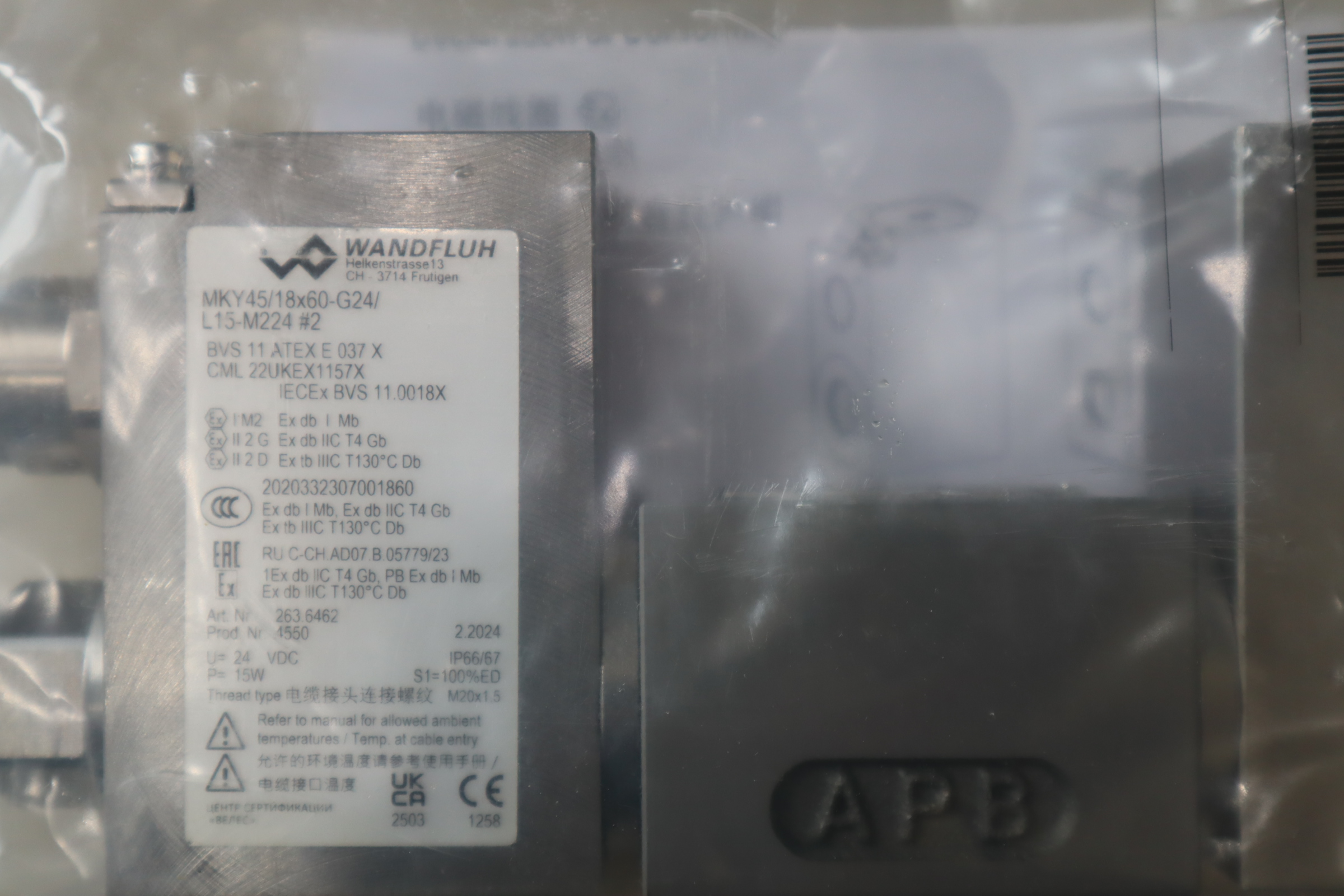 WDYFA06-ADB/L15  MKY45/18X60-G24/L15-M224 WANDFLUH万福乐