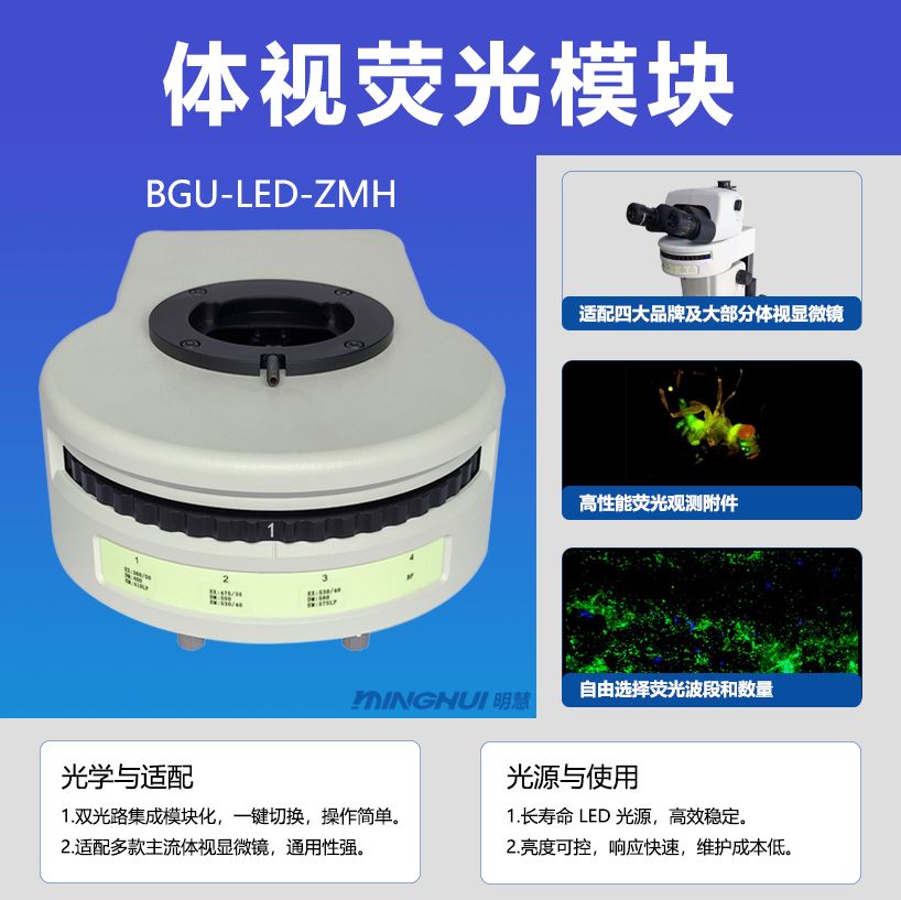BGU-LED-ZMH BGU-LED-ZMH 双通道体视显微镜荧光模块