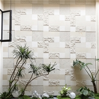 壁炉立面 白色背景墙碎拼石 白砂岩古堡石文化石 外墙面装饰石材