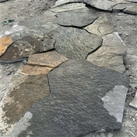 墙面装饰 黑石皮墙文化石 天然黑色碎拼石铺地片石 蘑菇外墙砖