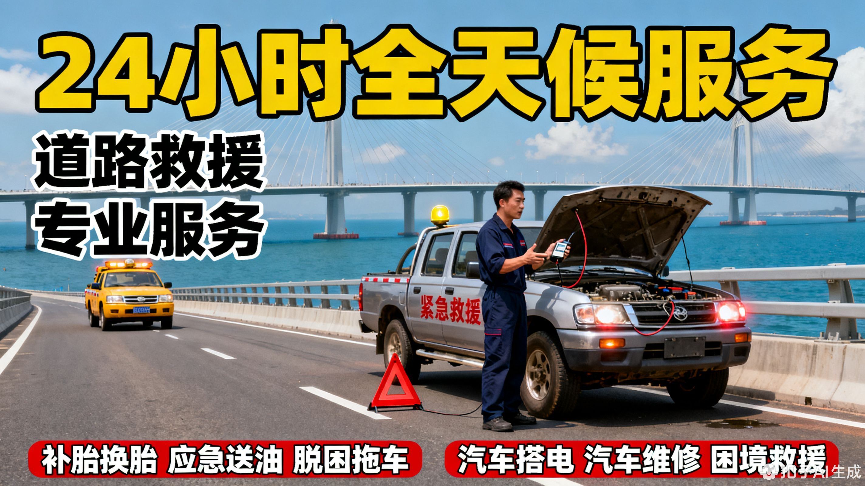江门   高速救援_24小时拖车_汽车没电搭电_汽车打不着火