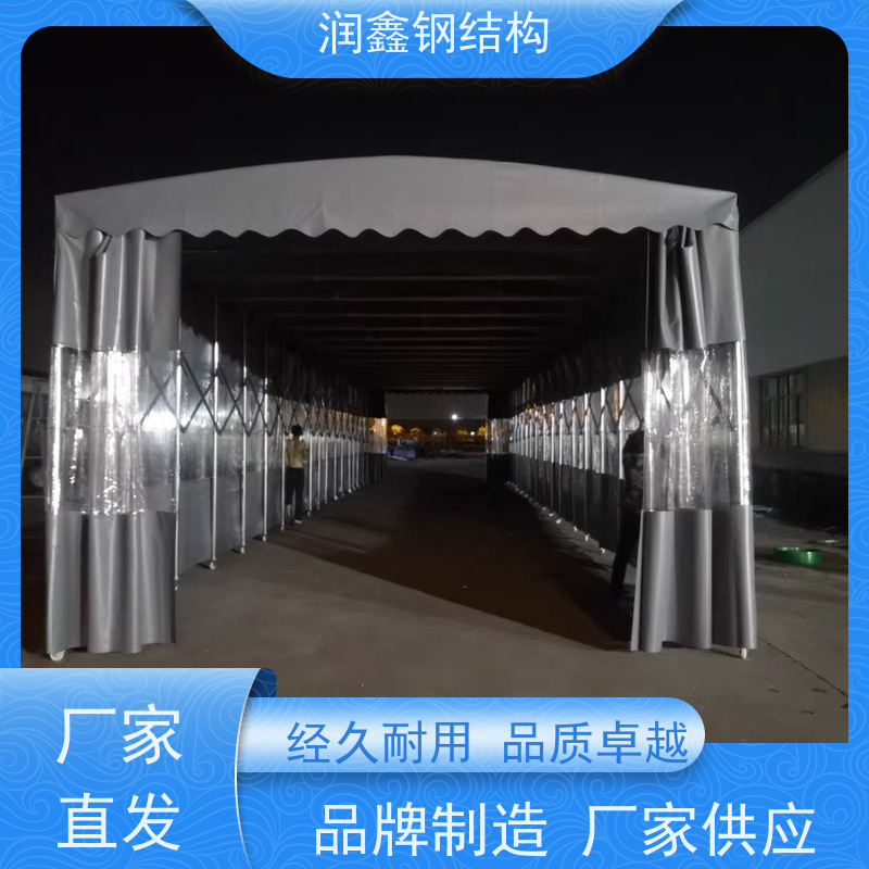 润鑫 户外羽毛球场 电动推拉伸缩雨篷 安装团队 加固加厚