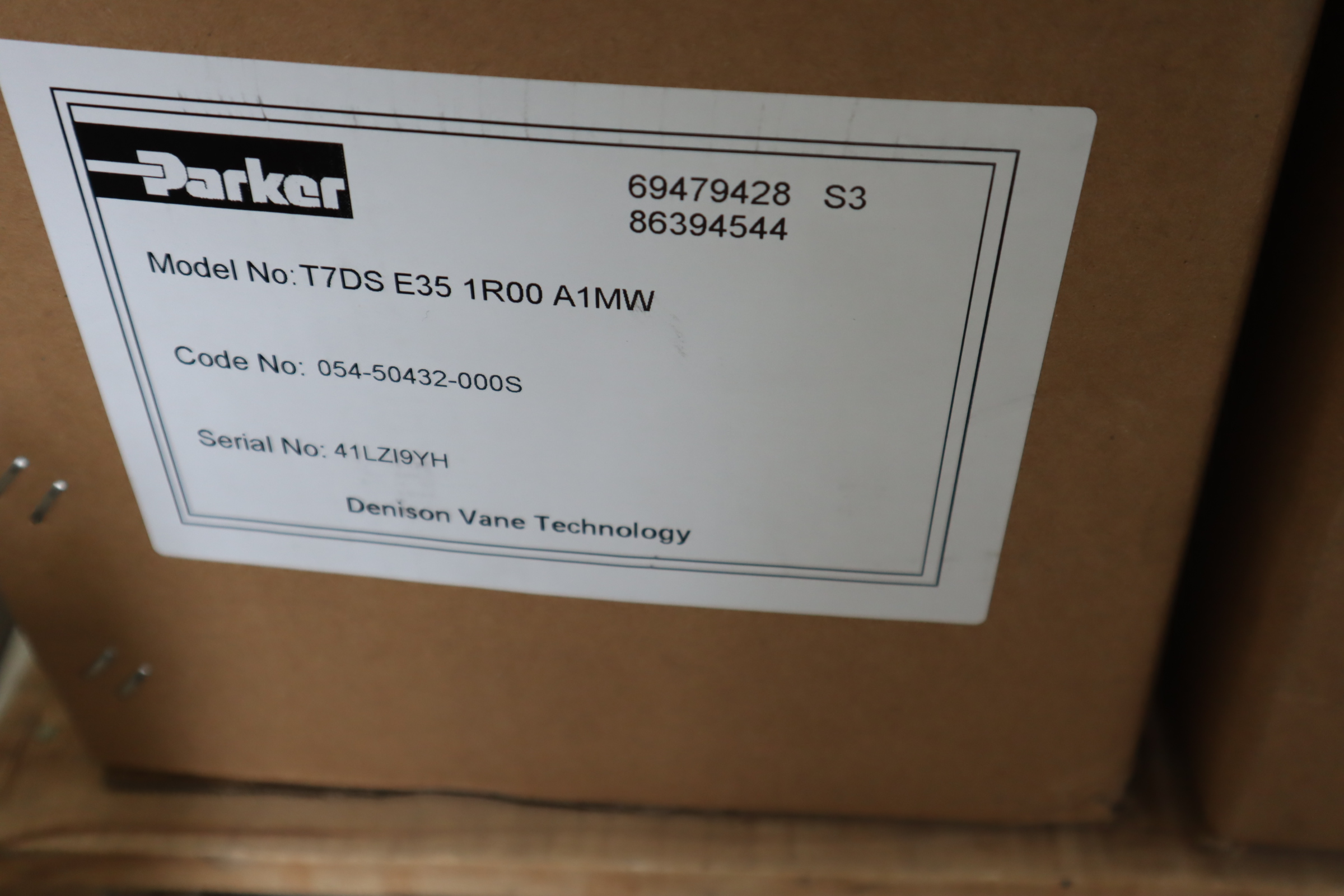 T7DS E35 1R00 A1MW 054-50432-000S 派克PARKER丹尼逊DENISON