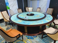 20人电动餐桌岩板台面购买 佛山岳灵峰电动餐桌工厂批发 价格