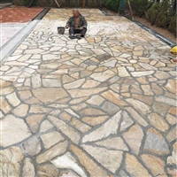 古建景区高速沟渠手搬块-粉石英碎拼加工形态多元