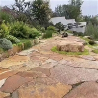 别墅外墙蓝石英乱拼石散片-花坛挡土条石彰显文化底蕴
