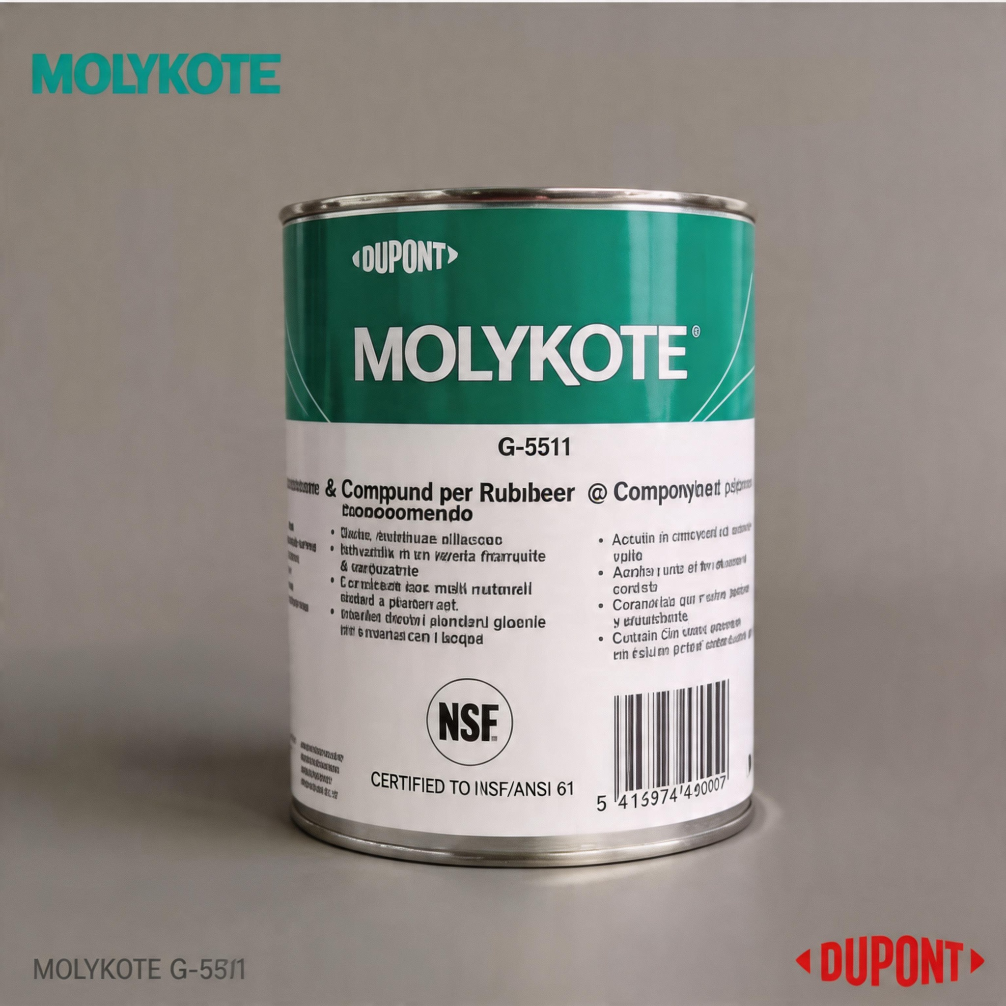 杜邦工业级高性能阀门润滑脂MOLYKOTE? 5511 ，1Kg装
