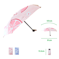 Portable series six fold flat umbrella - Pink Bear/Purple Bear