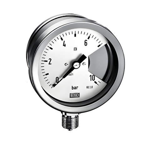 Shock resistant pressure gauge, diaphragm shock resistant pressure gauge, electric contact pressure gauge, differential pressure gauge