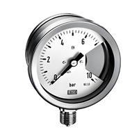 Shock resistant pressure gauge, diaphragm shock resistant pressure gauge, electric contact pressure gauge, differential pressure gauge