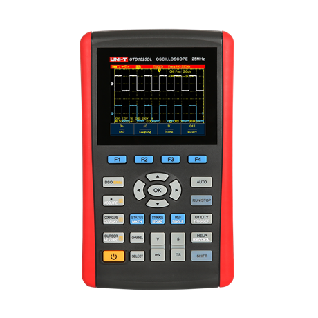 Yulide UTD1025DL handheld digital oscilloscope with 25MHz bandwidth dual channel portable maintenance and testing