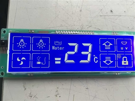 Fish tank aquarium dedicated blue screen LCD display with temperature display and multifunctional icon segment code screen