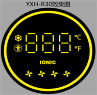 YXH-R30 circular air conditioner temperature controller display screen dual temperature display fan gear LCD digital tube module