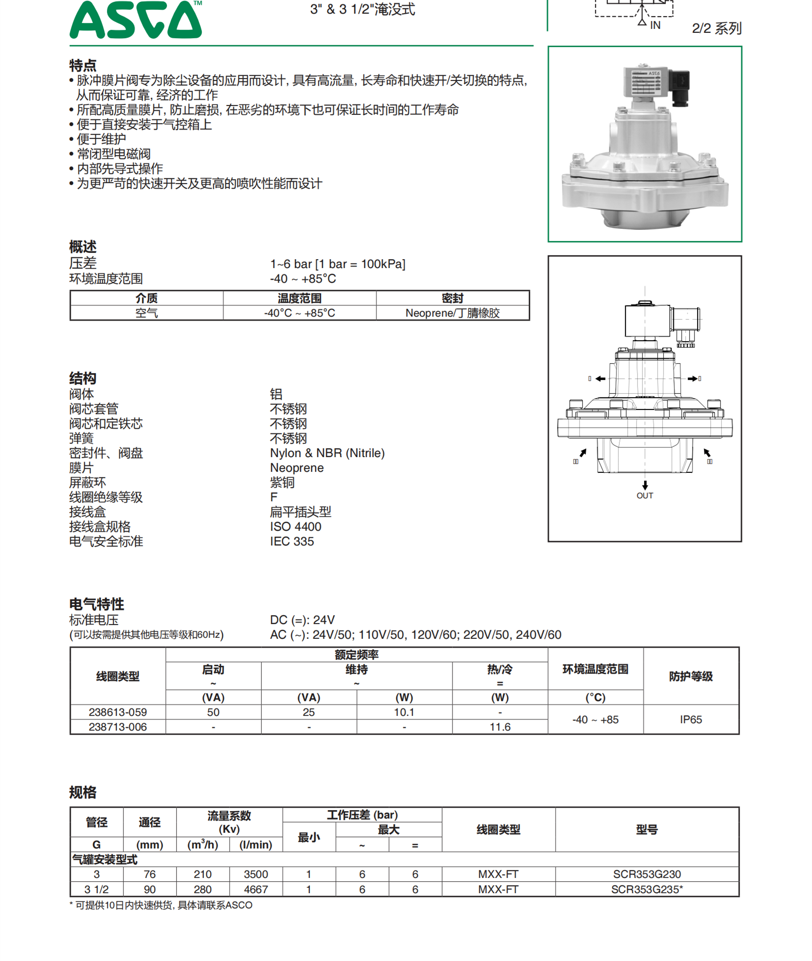 世格ASCO小红帽电磁阀EF8316G074