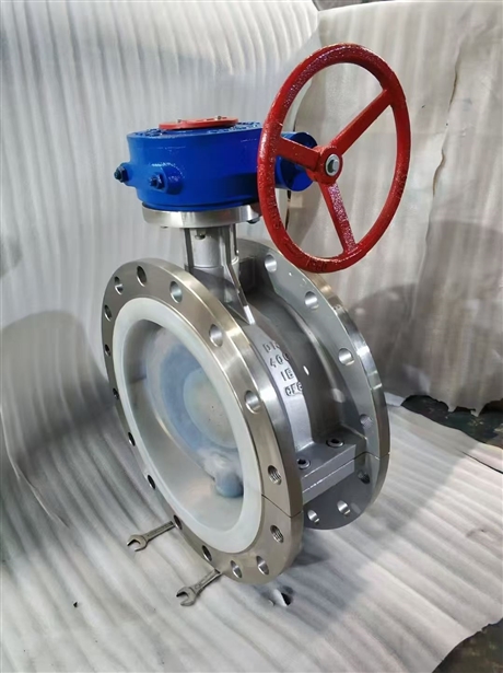Stainless steel lined fluorine butterfly valve, acid and alkali resistant anti-corrosion manual flange valve DN400