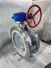 Stainless steel lined fluorine butterfly valve, acid and alkali resistant anti-corrosion manual flange valve DN400