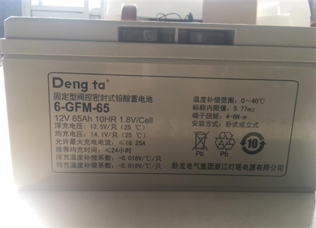 Dengta 6-GFM-65 fixed valve regulated sealed lead-acid battery 12V65Ah communication base station UPS power backup battery