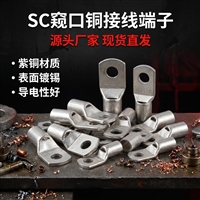 Copper nose SC peephole copper wire terminal, purple copper national standard copper tube terminal, copper wire ear