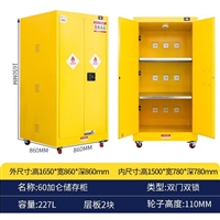 60 gallon dual door lithium battery charging safety cabinet with smoke detection, high temperature, power outage, automatic fire extinguishing and ventilation