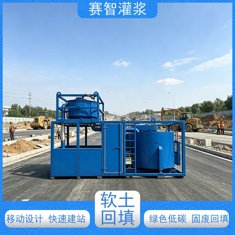 赛智灌浆 卧式大型固化土地面注浆站 固废资源化再生利用