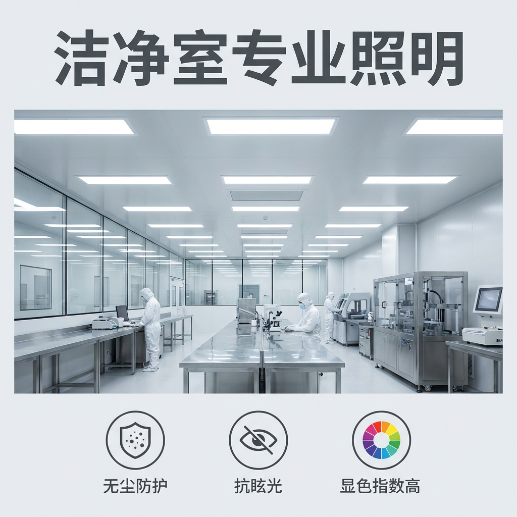 洁净室专用LED平板灯 无尘防护抗眩光高显色工业照明灯具