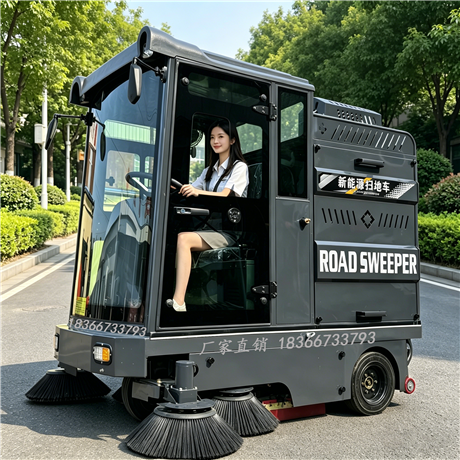 多功能电动扫地车驾驶式工业扫地机道路清扫车