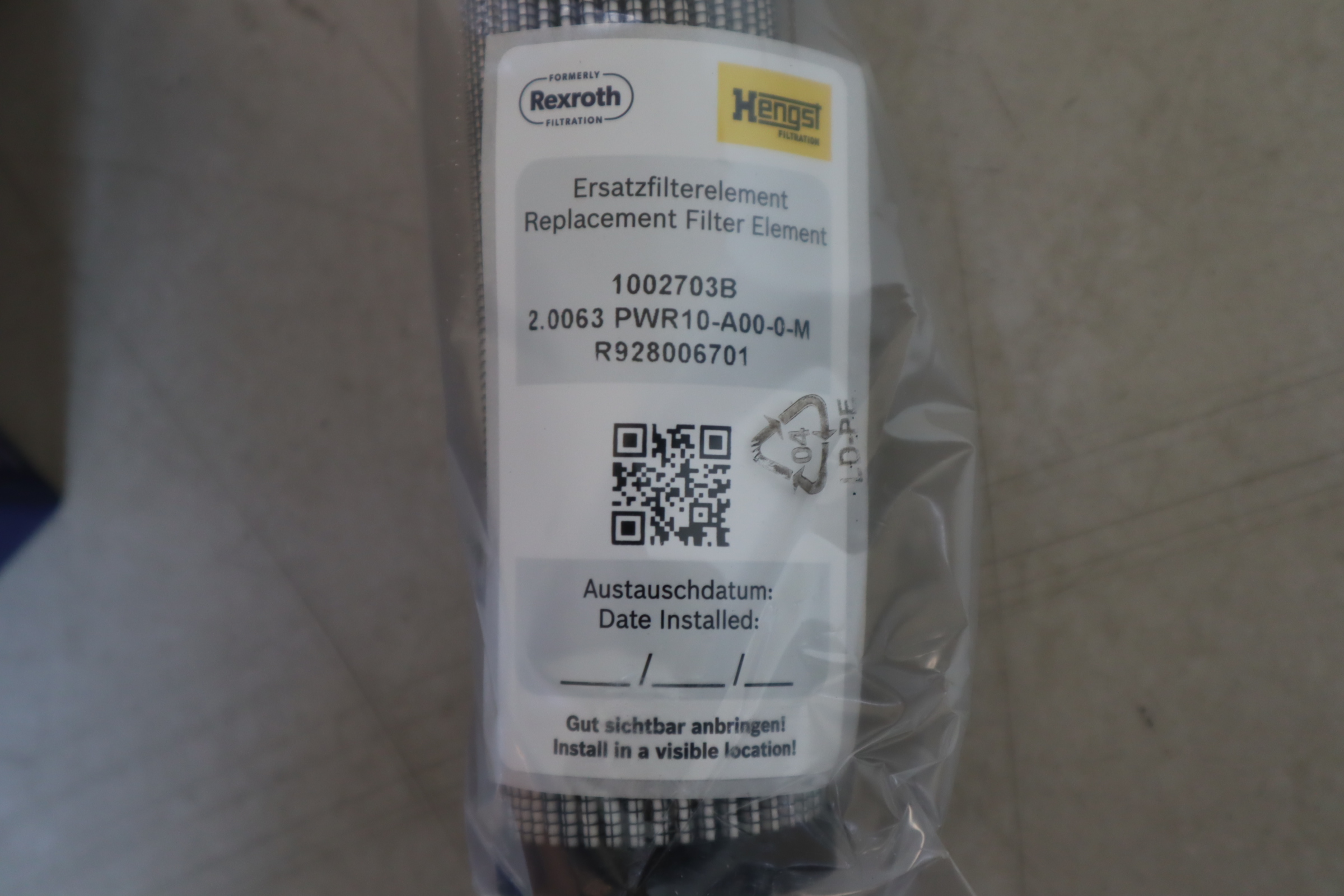 R928006701  2.0063 PWR10-A00-0-M 1002703B HENGST汉格斯特滤芯