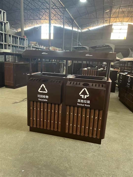 户外景区公园金属垃圾桶 防腐防锈分类果皮箱