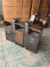 户外景区专用金属垃圾桶 防腐防锈大容量分类垃圾箱