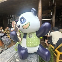 卡通熊猫吉祥物雕塑 玻璃钢公仔卡通雕塑摆件