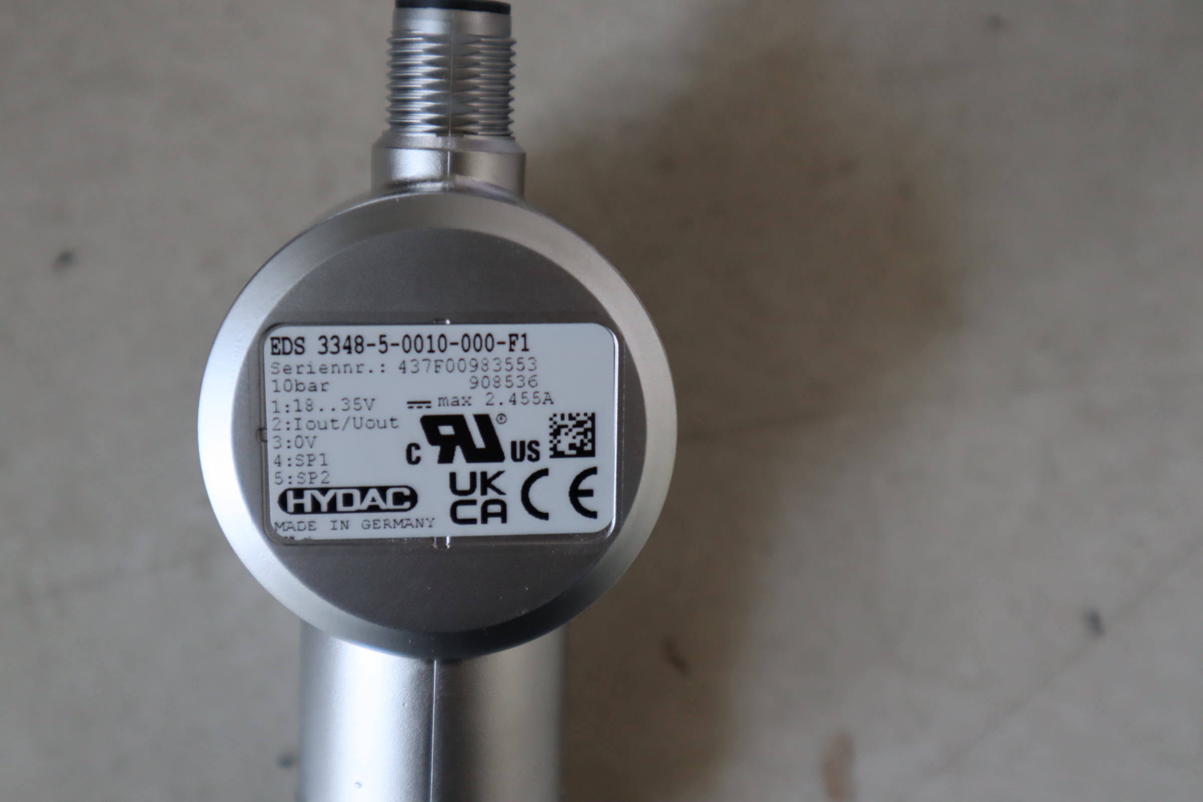 EDS 3348-5-0010-000-F1 908536 贺德克HYDAC压力温度传感器