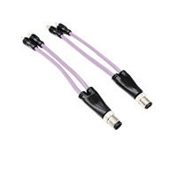 科迎法Y型M12一分二三通4芯连接器 一公转两母防水注塑分线器