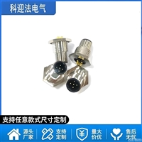 M12方形4孔法兰插座 焊线式连接器 防水IP67工业级传感器插头