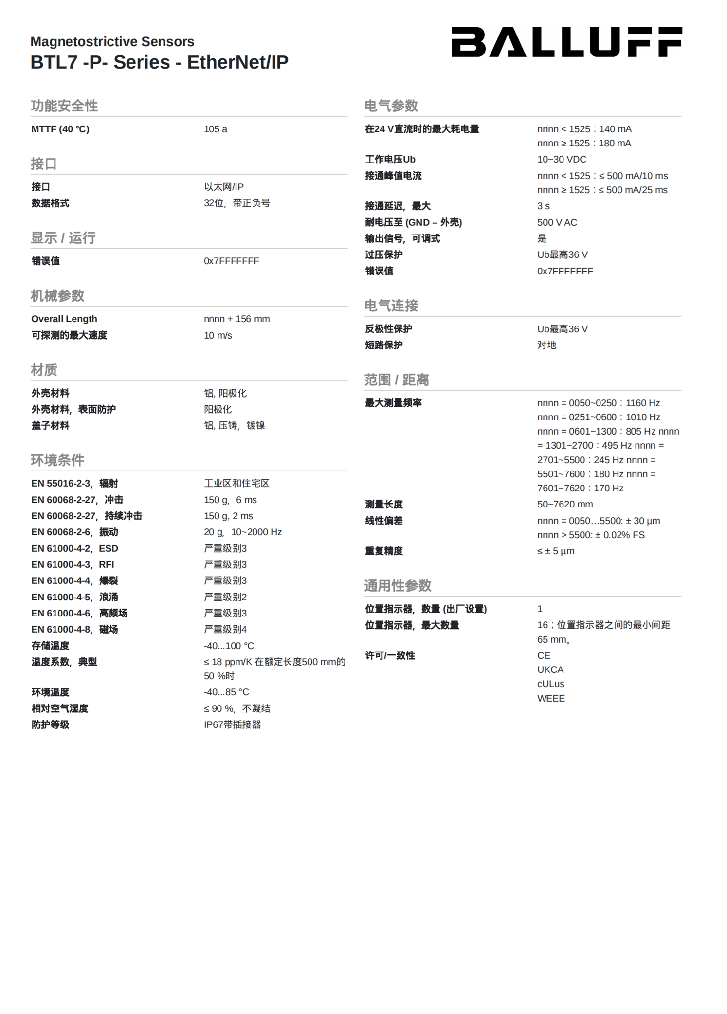 BALLUFF倾斜传感器BIP0002 BIP AD2-B040-02-S4