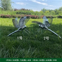户外蜻蜓不锈钢雕塑 镂空抽象动物雕塑摆件