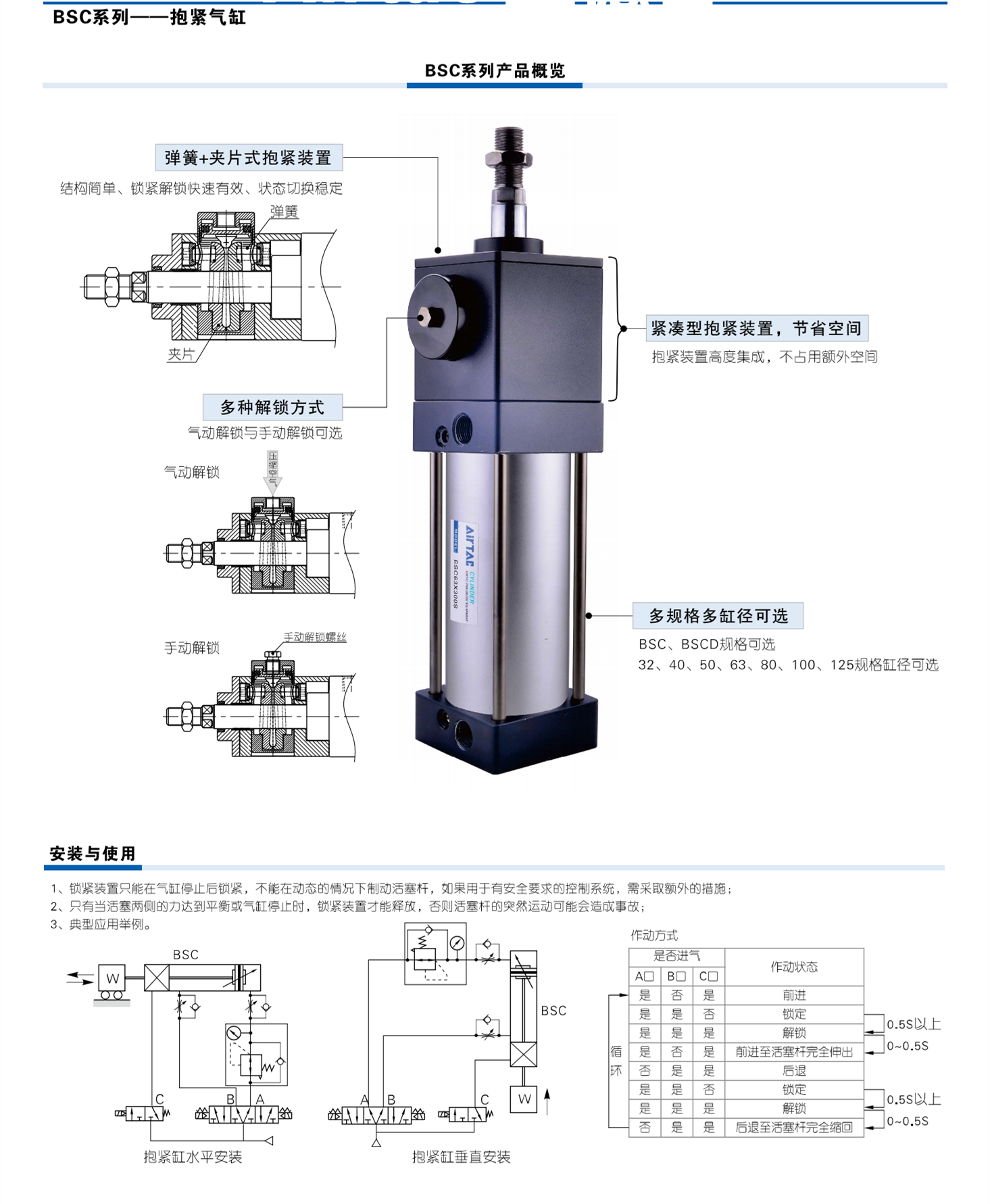 SC100*150S亚德客AIRTAC气液增压缸