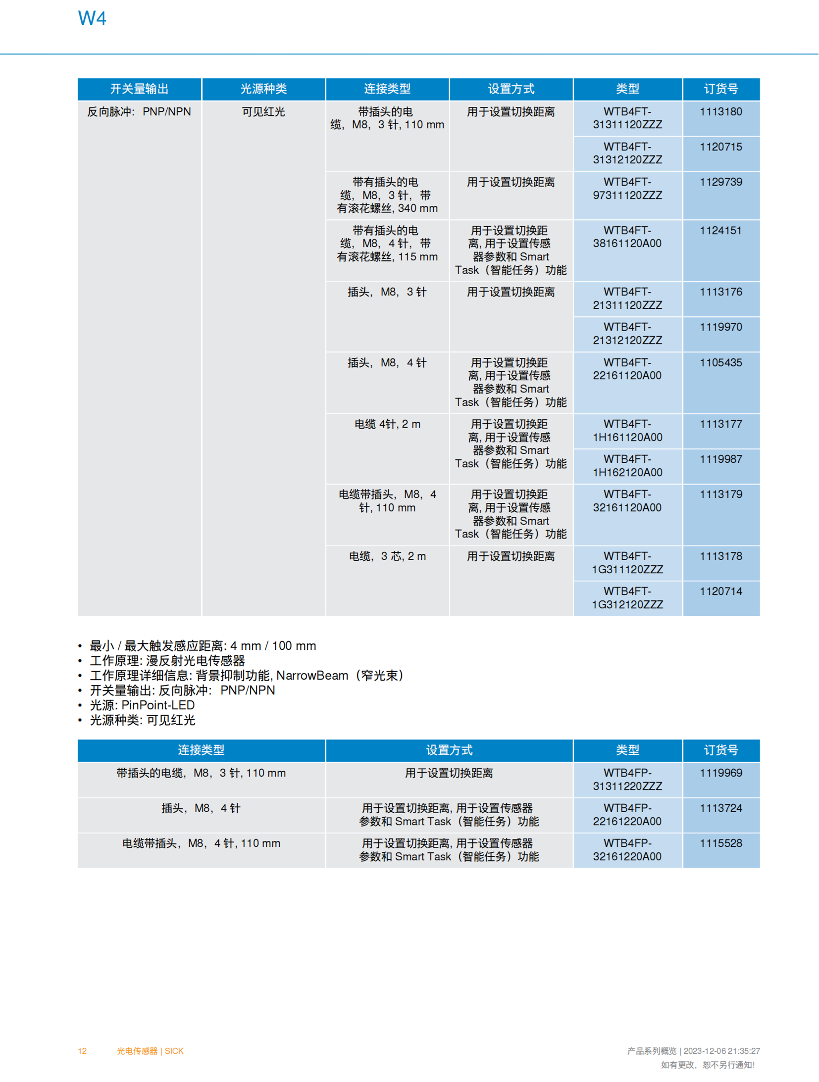 德国SICK水平传感器6037782