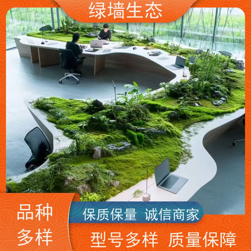 绿墙生态 分层堆叠造景室内隔断层次布置植被 染色苔藓