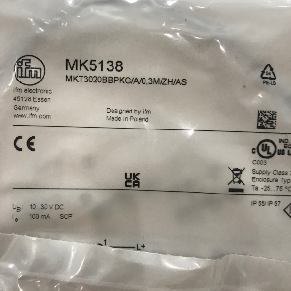 质保一年 IFM易福门接近开关IN5327