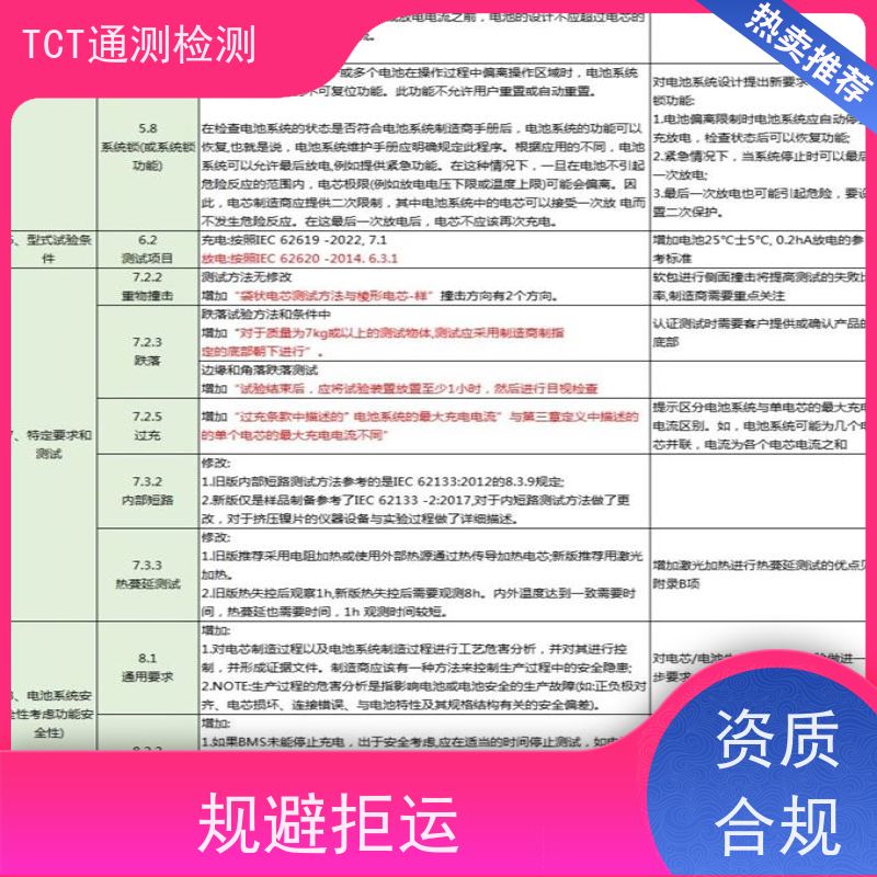 通测检测 笔记本电脑UN38.3 便携式储能IEC62619