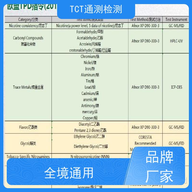 TCT通测检测 TPD2.0合规 CNAS CMA 数据公正