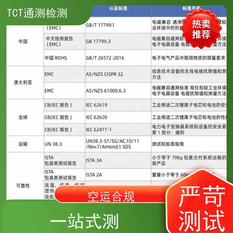 深圳市通测检测技术有限公司 相机电池UN38.3检测认证 陆运 周期灵活可控 CNAS CMA实验室
