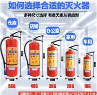 手提式干粉灭火器1-5KG多规格可选 家用商用仓库车载消防设备
