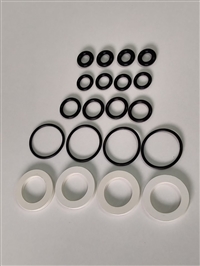 工业级黑色丁腈橡胶O型圈及白色PTFE挡圈密封件组合套装