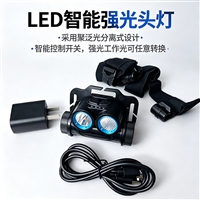SW2230LED双光源强光头灯3W2600mAh帽戴式感应挥手开关电量显示