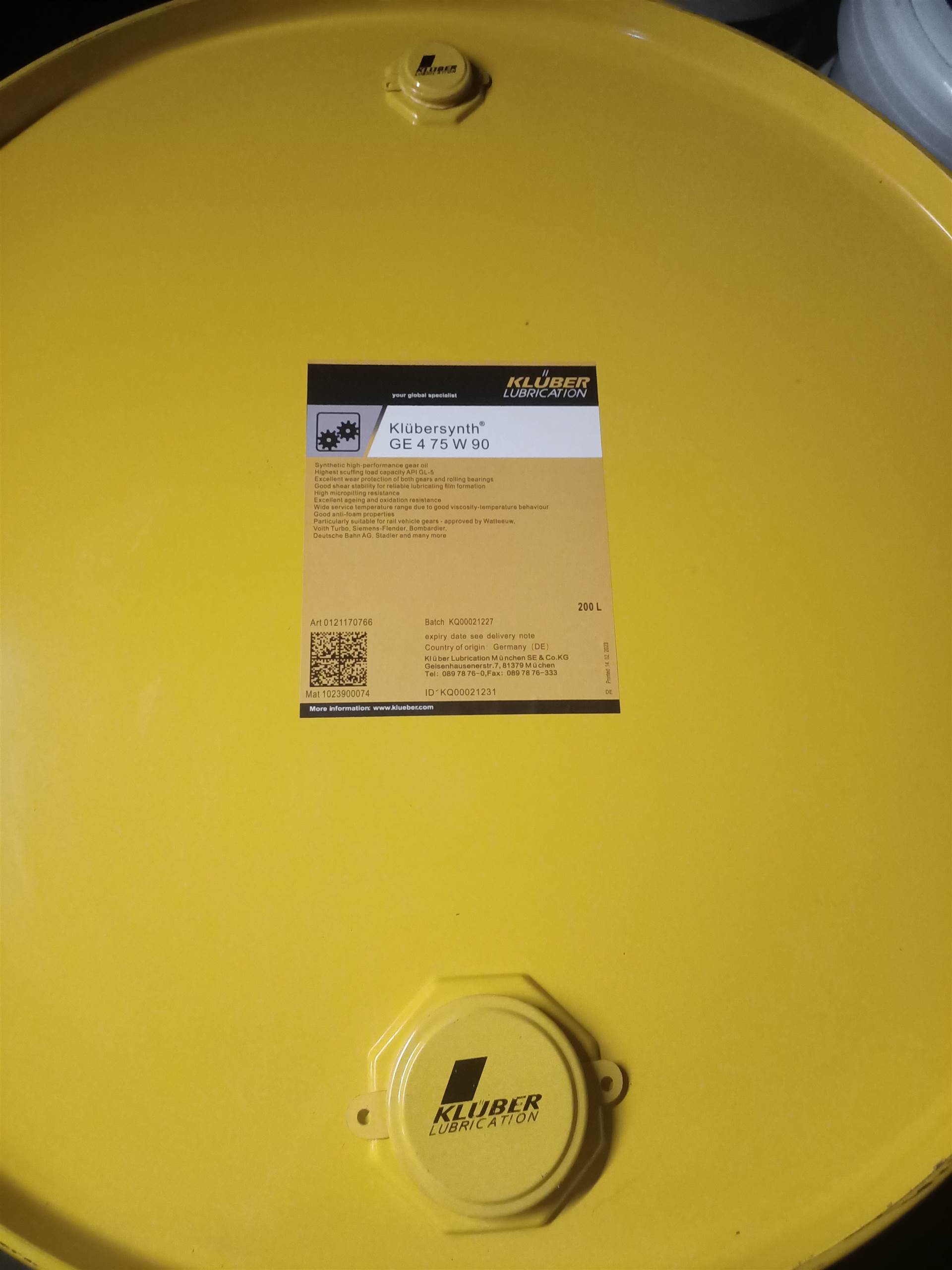 Klubersynth GE 4 75W-90全合成齿轮油