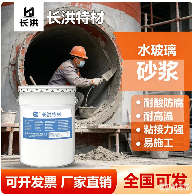 长洪特材丙乳砂浆 耐酸防腐耐高温粘接力强20kg桶装工业修补材料