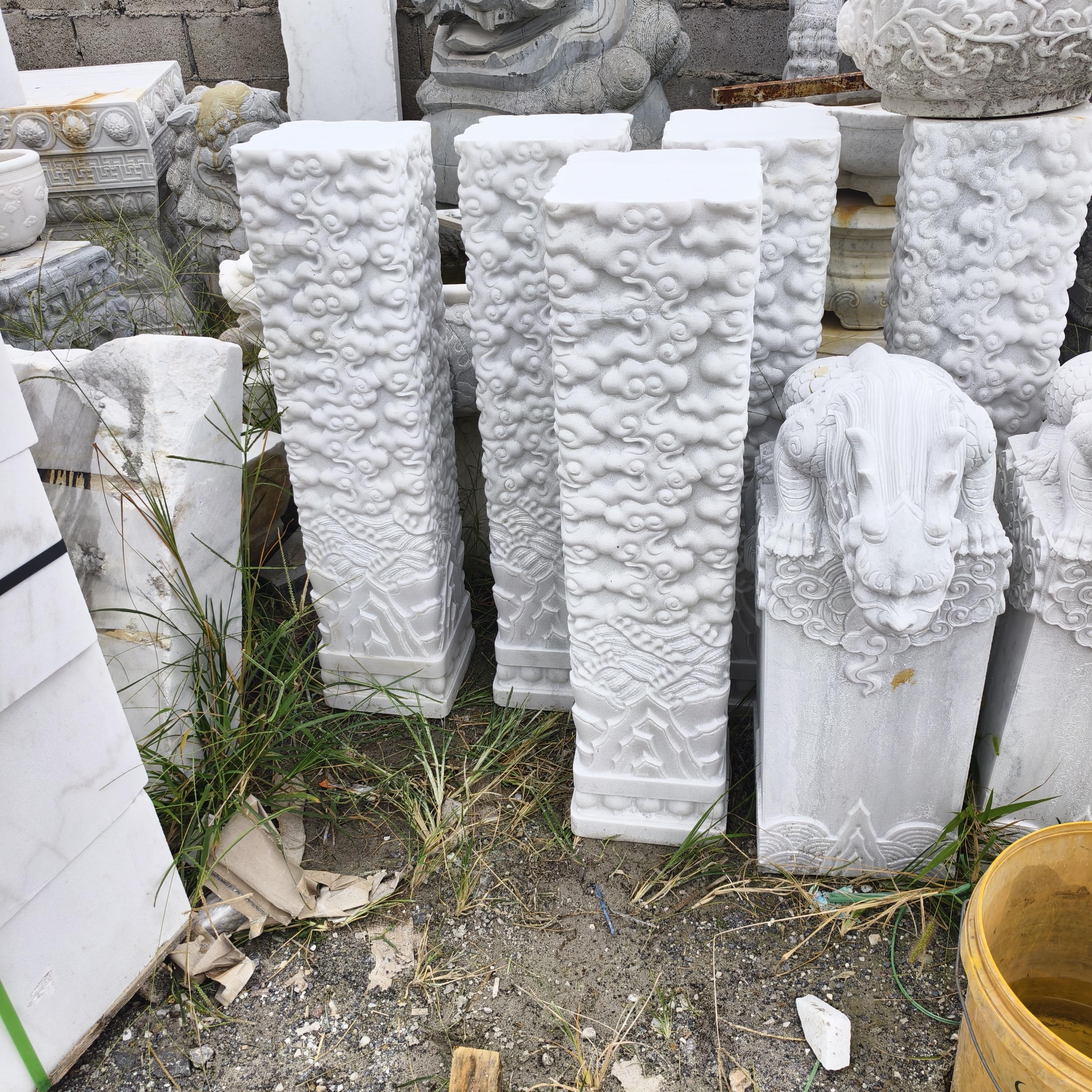 北京景观雕塑汉白玉祥云柱价格