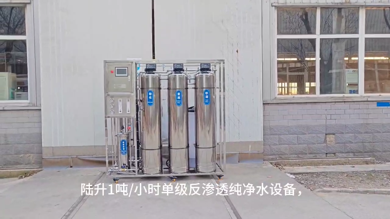 陸升1噸/小時反滲透直飲水機純凈水設備 視頻